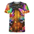 thumbnail image 5 of Cadancy Mardi Gras Tshirts Women Carnival Short Sleeve Crewneck Loose Fit Shirts Funny Holiday Rave Party Tee Cozy Casual Trendy Outfits, 5 of 6