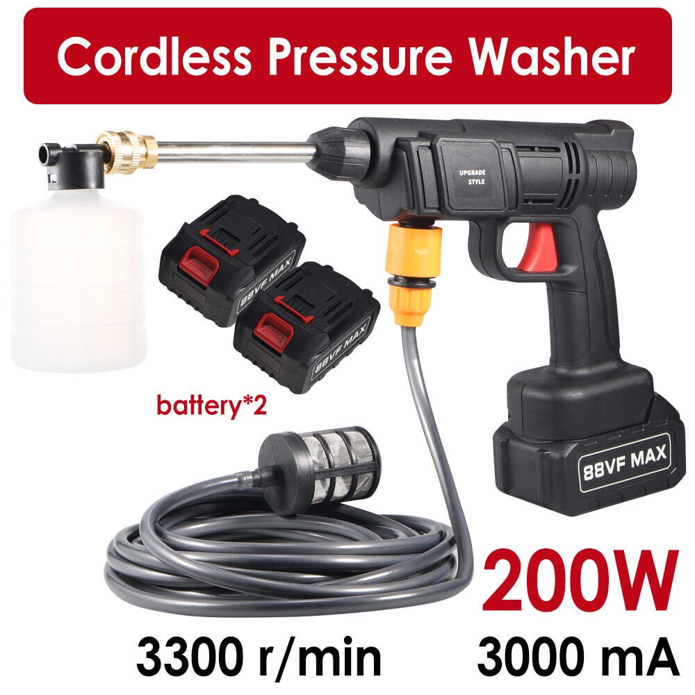 Jahy2Tech 88VF Cordless Electric High Pressure Water Spray Car Gun Portable Washer Vehicle Cleaner Car Wash Tool 320 PSI