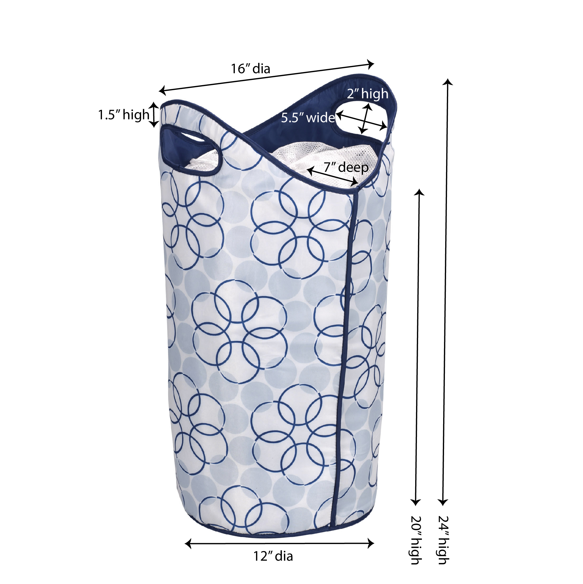Household Essentials Patterned Laundry Hamper Tote - image 4 of 4