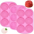 thumbnail image 1 of Molde de silicona para rosas, 3 unidades, 6 cavidades, Delihaniess, 1 of 5
