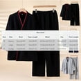 thumbnail image 3 of RYDCOT Japanese Style Pajamas Classical Traditional Cotton Fleece Bathrobe Kimono Winter Fall Casual Clothes for Men and Women 2 Piece Pants Warm Set Navy, 3 of 7