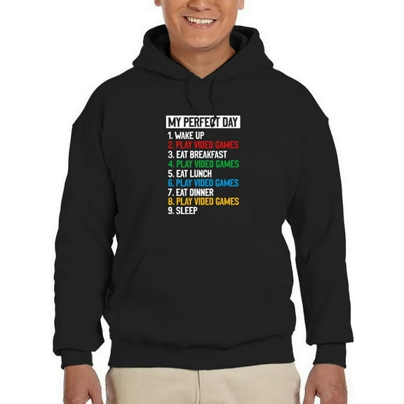 Smartprints Mens Graphic Hoodie Black - The List For My Perfect Day! Cotton Blend Classic Fit
