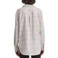 thumbnail image 2 of DKNY Womens Metallic Plaid Shirt X-Small XS Grey and Pale Pink, 2 of 3