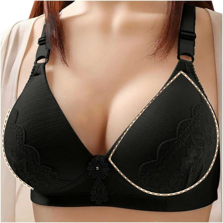

Summer Savings Clearance 2023! KBODIU Everyday Bras for Women Plus Size Comfort Bras Women s Wirefree Bra Thin Large Size Breathable Gathered Underwear Non-steel Bra Daily Bras No Underwire Black