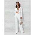 thumbnail image 4 of Women'S Two Piece Suits - Business Blazer Pants Suit Set, Professional Work Outfit for Office White XL, 4 of 9