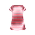 thumbnail image 2 of Robe Fille Col Rond Coton Décontracté Renard Rayé Rouge Manches Courtes 6 Ans, 2 of 5