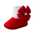 thumbnail image 1 of dmqupv Chaussons pour Bébé Garçon Bottes pour Bébé Tout-Petit Chaussettes de Sol pour Bébé Chaussures d'Intérieur Chaussures pour Enfants Chaussettes d'Hiver Chaussures Rouges, Taille US 4, 1 of 7