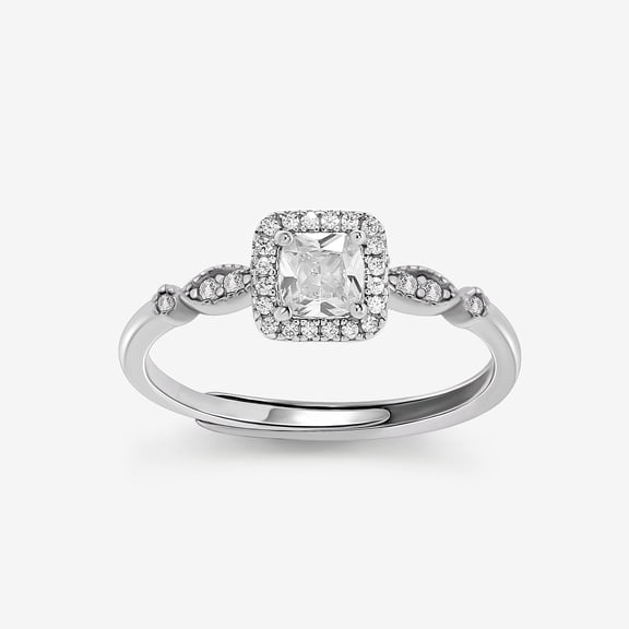 Spot Jewel Princess Cut 1.8 Ct Diamond Ring for Her - 14K White Gold Plated Ring - Halo Engagement Wedding Ring for Her - Forever Diamond Ring for Women's - Gorgeous Anniversary Gift for Women's