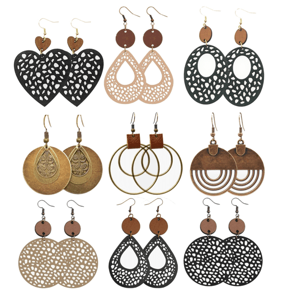 12 Pairs Teardrop Druse Crystal Drop Dangle Earrings for Women Cubic Zirconia Huggie Hoop Earring Jewelry Set Christmas Gifts