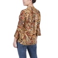 thumbnail image 3 of NY Collection Womens Petites Printed Y-Neck Blouse, 3 of 4