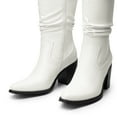 thumbnail image 3 of DREAM PAIRS Women's Knee-High Boots, Comfortable Chunky Block Heel Pointed Toe Pull On Side Zipper  Slouch Riding Boots, 3 of 7