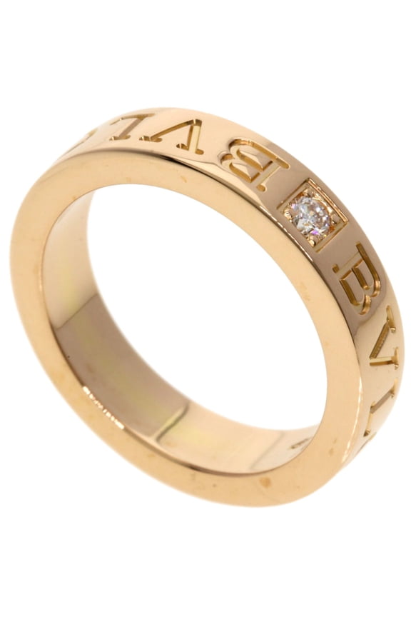 Pre-Owned BVLGARI Double Logo 1P Diamond Ring, 18K Pink Gold, Women's