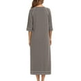 thumbnail image 4 of Half Sleeve Nightgown Stylish Pregnant Woman Loose Casual Pocket Zipper Front Nightshirt Sleepwear Gray M, 4 of 8