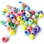 EOEMY 200 Mixed Color Acrylic Barrel Pony Beads 9X6mm Various Style Kids Craft Kandi-49# Mixed Pastel Color