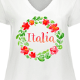 thumbnail image 4 of Inktastic Italia Italy with Flowers Women's Plus Size V-Neck T-Shirt, 4 of 5