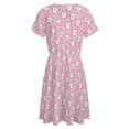 thumbnail image 5 of Seamless Pattern with Cute Teeth Short Sleeve Dress Women Summer Evening Dresses Ladies Sundress, 5 of 7