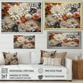 thumbnail image 4 of Designart "Minimalistic Beige Collage Of Zinnias" Zinnias Floater Framed Wall Art Living Room, 4 of 5