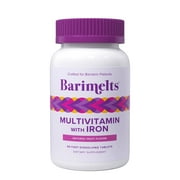 BariMelts Bariatric Multivitamin with Iron for Post-Weight Loss Surgery (WLS) - Natural Fruit Flavor, 60 Count