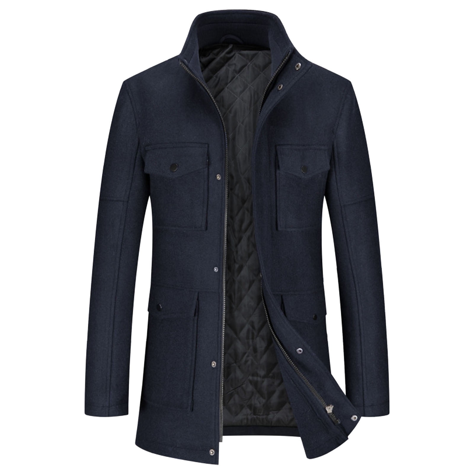 TJAZFJPA Men Trench Coat Slim Men's Autumn and Winter Coat Texture