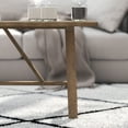 thumbnail image 4 of Merrick Lane Farmhouse Trestle Coffee Table, Solid Wood Rustic Accent Table in Rustic Brown, 4 of 11