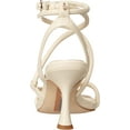 thumbnail image 3 of Sam Edelman Maven Ivory Tubular Vamp Buckle Ankle Straps Flared Heeled Sandals (Ivory, 11), 3 of 6