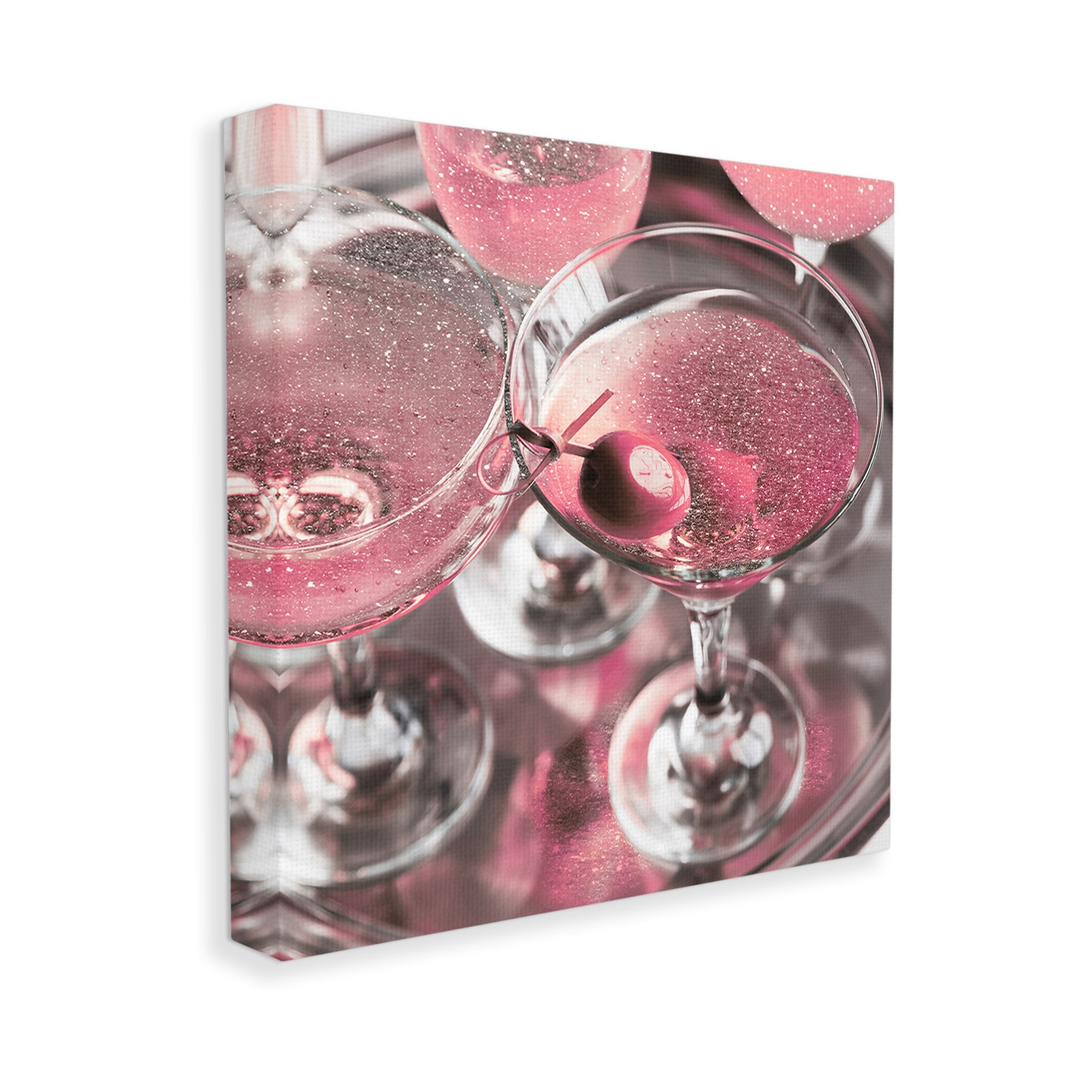 Stupell Industries Pink Sparkle Martinis Food & Beverage Painting Gallery Wrapped Canvas Art Print Wall Art, 30 x 30