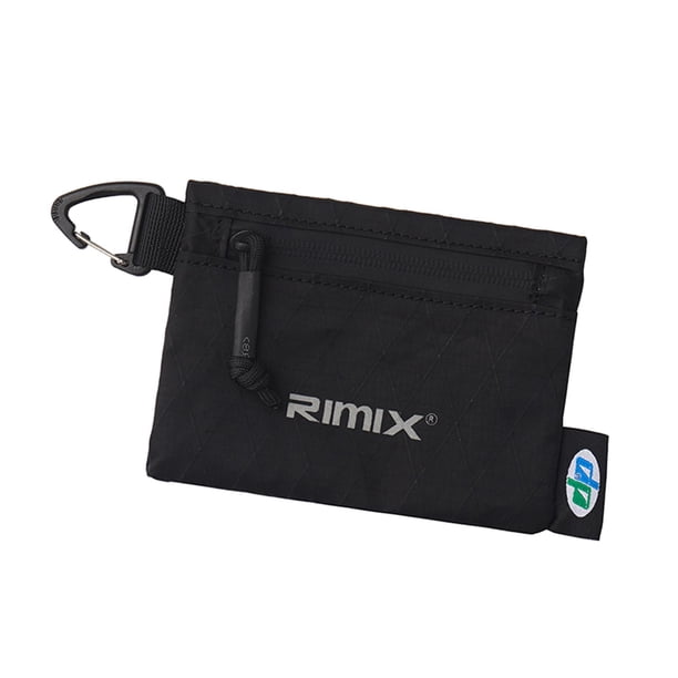 Monedero para exteriores con gancho para acampar, senderismo, montañismo, ciclismo y viajes. Negro A