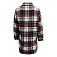 thumbnail image 5 of IROINID Veste Courte Décontractée pour Femmes, Col Rabattu, à Carreaux, Manches Longues, Rouge, 5 of 5