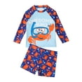 thumbnail image 1 of Splozh Boys Swimsuit Rash Guard Long Sleeved Sunscreen Children's Split Swimsuit Boys' and Children's Swimming Set Cartoon Student Swimsuit Light Blue,5-6 Years, 1 of 6