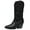 #1 2604-Black, variant on FAMITION Cowgirl Boots for Women Pointy Toe Women's Western Boots Cowboy Boots Pull On Mid Calf Chunky Heel Boots Black
