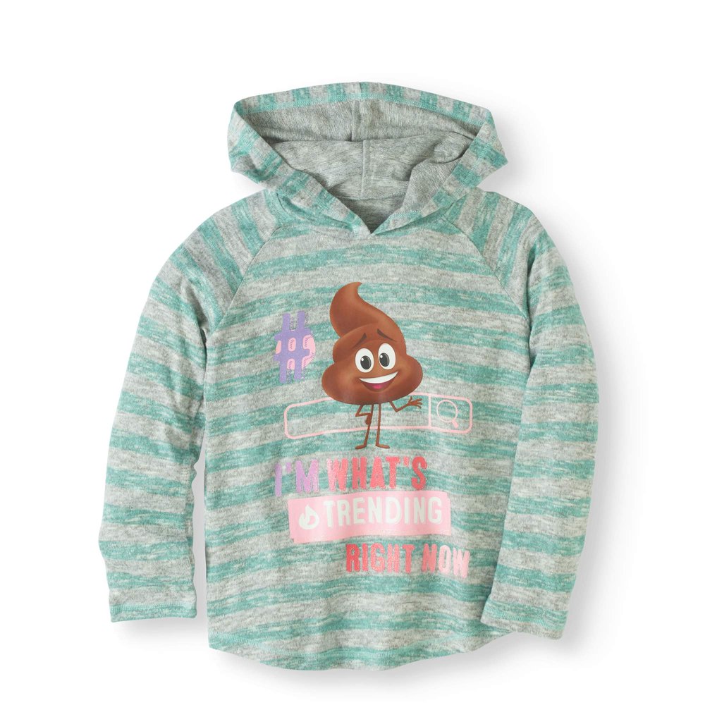 Emoji Long Sleeve Sweater Knit Hoodie (Little Girls & Big Girls