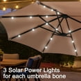 thumbnail image 3 of Autlaycil 13ft Rectangle Patio Umbrella with 36 Solar Lights for Pool, Yard, Market, Graden - Beige, 3 of 7