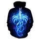 thumbnail image 5 of Sudadera con capucha para hombre con estampado digital 3D Flame Phoenix Sudadera con capucha, 5 of 5