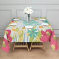 thumbnail image 4 of 42x42in(107x107cm) Square Tablecloth, Waterproof Polyester Table Cover, Wrinkle Resistant & Washable Fabric for Dining, Kitchen, Picnic, Daisy Flowers Print, 4 of 6