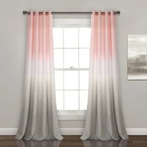 Lush Decor Umbre Fiesta Room Darkening 84" x 52" Solid Blush Metal Grommets 2-Piece Set Window Panel Curtain