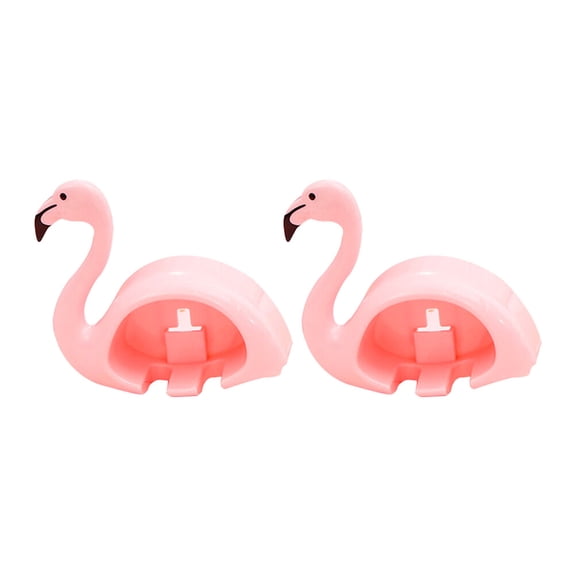 DECORNIJIA Toothbrushes Holder Flamingo Shaped Plastic 2Pcs Pink