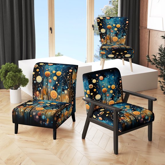 Designart "Mid Century Polka Dots" Upholstered Modern & Contemporary Accent Chair and Abstract Arm Chair - Multiple Color & Pattern