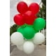 thumbnail image 3 of Juego de 100 globos JODIDI, látex rojo, verde y blanco, 12 pulgadas, 3 of 5