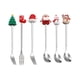 thumbnail image 4 of Juego de cucharas y tenedores navideños, utensilios multiusos de acero inoxidable para postres. Plata 6 Piezas, 4 of 9