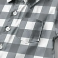thumbnail image 5 of Lenpel Boys' Button down Shirts Toddler Plaid Short Sleeve Collared Casual Shirts Lightweight Summer Shirts with Pocket, 5 of 7
