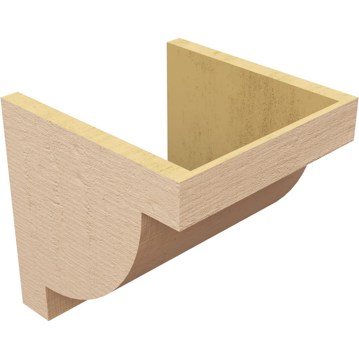 12"W x 12"D x 12"H Wide Alpine Rough Cedar Woodgrain TimberThane Corbel, Primed Tan