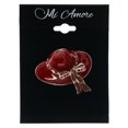 thumbnail image 2 of Mi Amore Hat Bow  Brooch-Pin Red & Silver-Tone, 2 of 2
