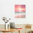 thumbnail image 2 of JEUXUS Room Decor Paintings Summer Theme Pictures 3 Panel Canvas Pink Flamingo Wall Art Modern Surfboard Artwork Home Decor for Living Room Giclee Framed Gallery-16x20in, 2 of 4