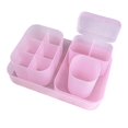 thumbnail image 4 of Caja de maquillaje duradera, adorno de mesa, soporte de exhibición de Arte de uñas, organizador de cosméticos multiusos portátil para tocador, baño, Rosado Fernando Estuche organizador de maquillaje, 4 of 8
