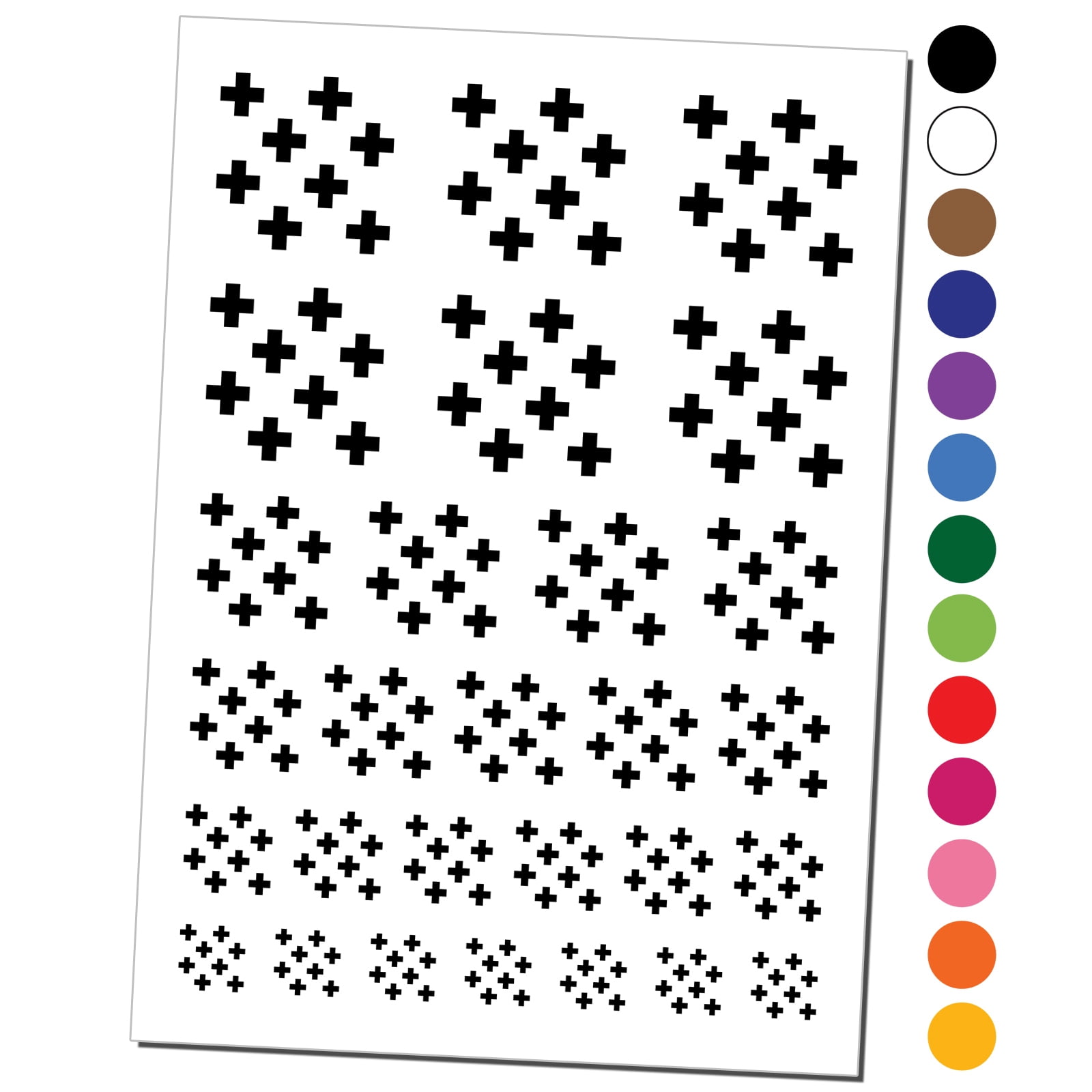 Swiss Cross Repeating Pattern Water Resistant Temporary Tattoo Set Fake