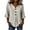 #141Brown, variant on Womens Boho Tops Striped Print V Neck Shirts 3/4 Ruffle Sleeve Button Decor Flowy Casual Blouses