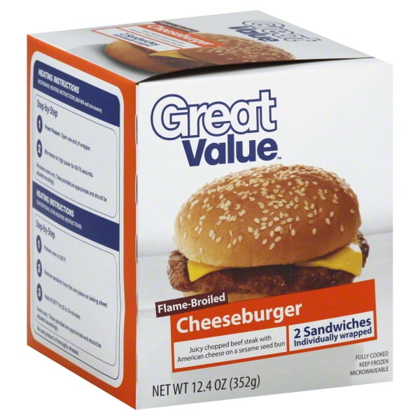 Great Value Cheese Burger Sandwiches, Count (Frozen