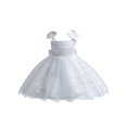 thumbnail image 2 of uublik Girls Party Dresses Size 2T-8 Sleeveless Tulle Dresses Kids Birthday Formal Wedding Pageant Princess Dress White, 2 of 4