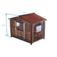 thumbnail image 2 of Anykoon Outdoor Large Wooden Cabin House Style Wooden Dog Kennel,Unique All-Around Habitat with Metal Frame, 2 of 7