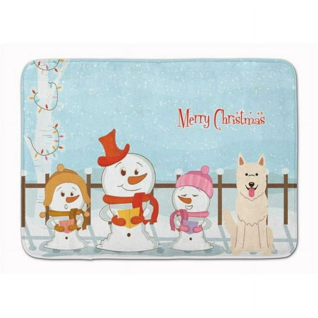 Carolines Treasures BB2376RUG Merry Christmas White German Shepherd Machine Washable Memory Foam Mat